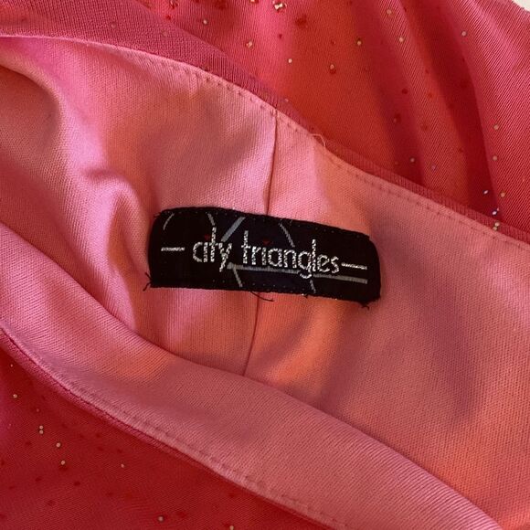Vintage Late 90's City Triangles Pink One Shoulder Sparkle Maxi Gown Size XS - Picture 9 of 12